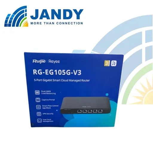 Ruijie RG-EG105G V3, 5-Port Gigabit Cloud Managed Router, Dual WAN 100Users