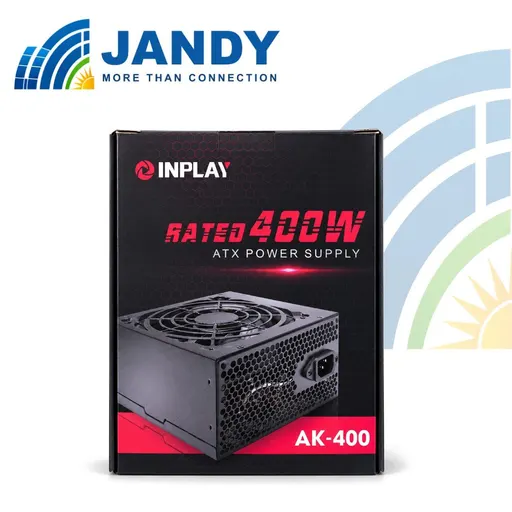 Inplay AK400 /Color Box / ATX Power Supply,Rated 400W,80 Efficiency