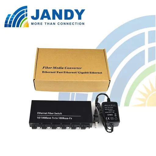 Fiber Switch Gigabit 10/100/1000Mbps 12V 2A HTB-GS82 8-Port